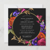Lila Pink Orange Floral Bridal Luncheon Invitati