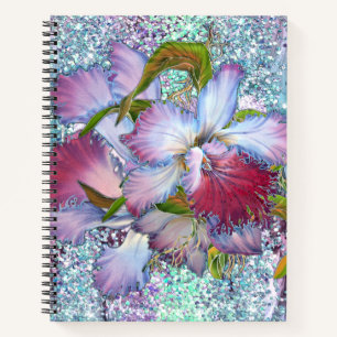 Lila Pink Orchid Floral Aquarell Notizbuch