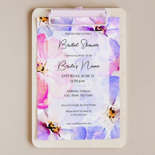 Lila Pink Peony Bridal Dusche Einladung (Von Creator hochgeladen)