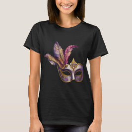 LILA & PINK WATERCOLOR MARDI GRAS MASK T-Shirt