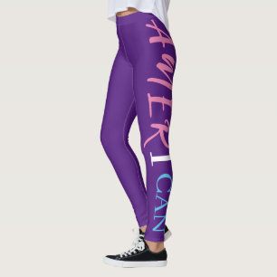 Lila Pink White Blue Black Woman African America Leggings
