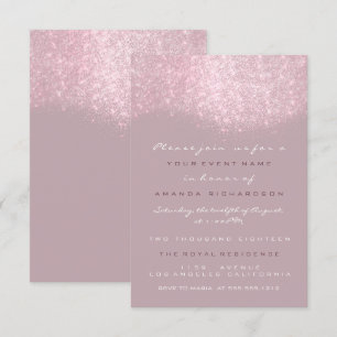 Lila Pink White Grey Glitzer Formal einladen Einladung