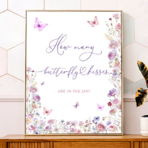 Lila Pink Wie viele Butterfly Kisses Game Poster