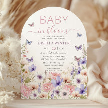 Lila Pink Wildblume Schmetterlinge Baby in Bloom