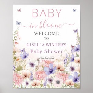 Lila Pink Wildblume Schmetterlinge Baby in Bloom Poster