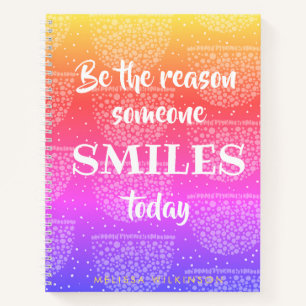 Lila Pink Yellow Ombre Rainbow - Name hinzufügen Notizbuch