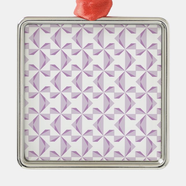 Lila Pinräder Silbernes Ornament (Vorne)