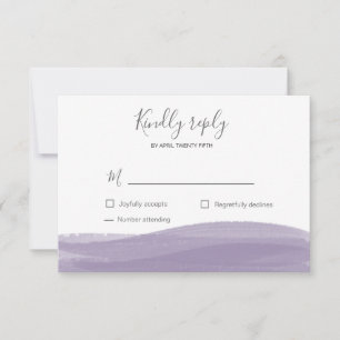 Lila Pinselstrich mit Aquarellfarbe RSVP-Karte RSVP Karte