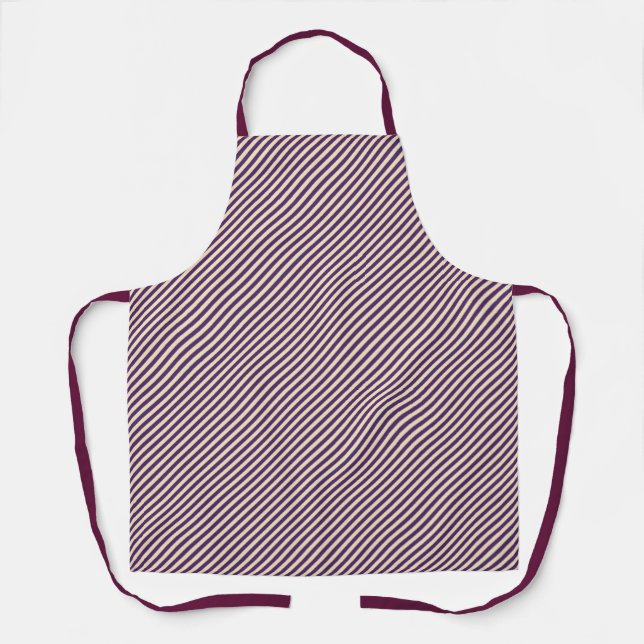 Lila Pinstripe Lila Gurte Koch Schürze (Vorderseite)