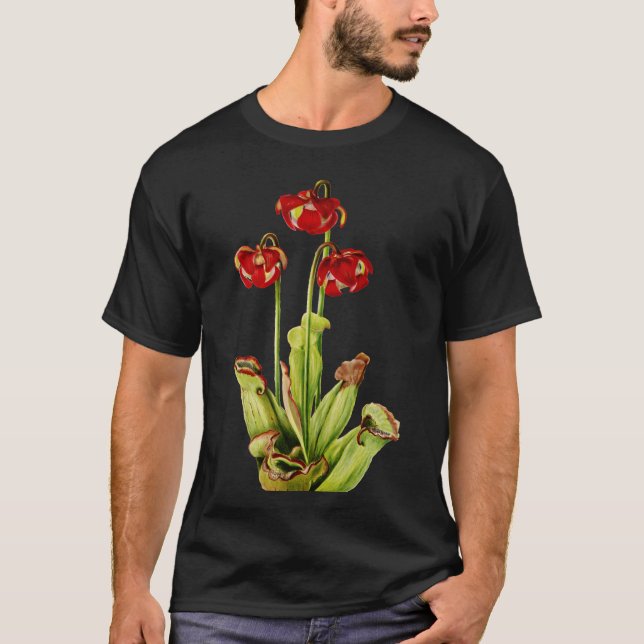 Lila Pitcherpflanze - Sarracenia Purpurea- T-Shirt (Vorderseite)