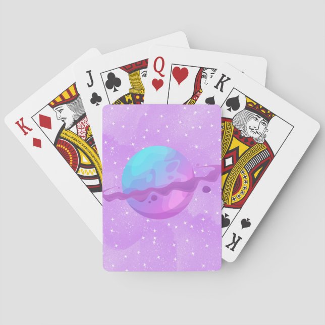 Lila Planet Spielkarten (Rückseite)