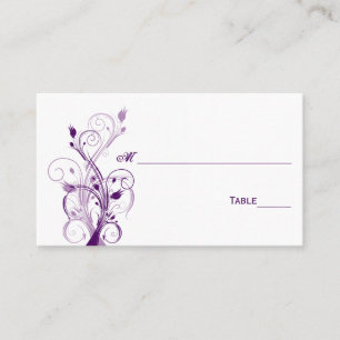 Lila Platzkarten, Lilac und Weiße Flora Platzkarte