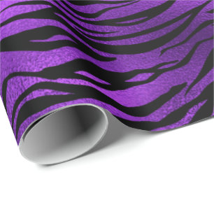 Lila Plum Amethyst Black Tiger Tier Abstrakt Geschenkpapier