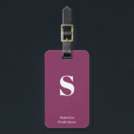 Lila Plum Berry Monogram Name Stilvolle Schreibmas Gepäckanhänger<br><div class="desc">Lila Plum Berry Monogram Name Stilvolle Schreibmaschine Gepäckmarke für Ihre Reise und Ihren Urlaub,  passen Sie diese stilvolle Taschenmarke mit Ihrem eigenen Anfangsmonogramm und Namen an.</div>