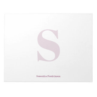 Lila Plum Dark Berry Monogram Stilvolle Schreibmas Notizblock