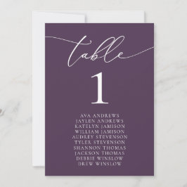 Lila Plum Minimalistische Hochzeitssitzkarte Einladung