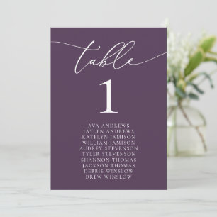 Lila Plum Minimalistische Hochzeitssitzkarte Einladung