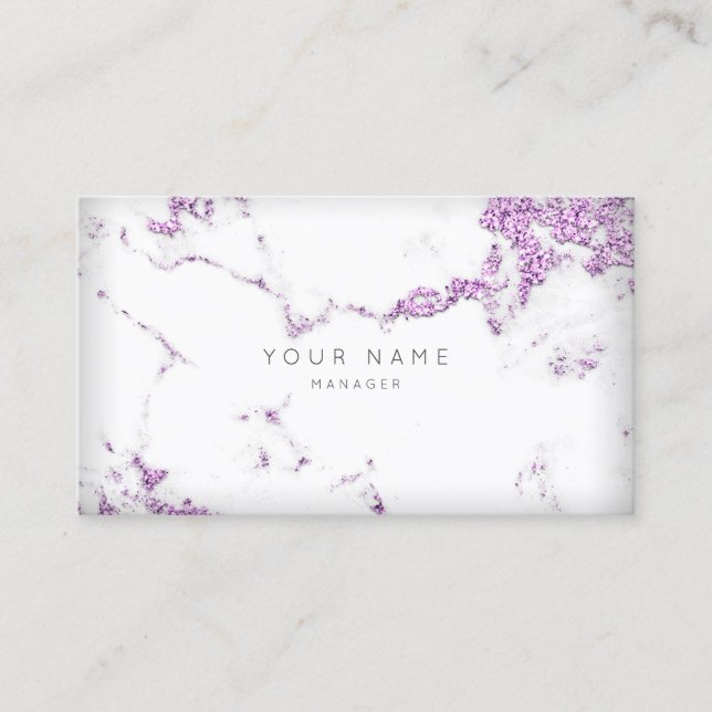 Lila Plum White Gray Carrara Marmor Verabredung Terminkarte (Vorderseite)