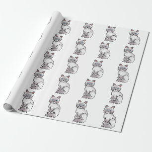 Lila-Point Tabby Birma/Ragdoll Süßes Katzenmuster Geschenkpapier
