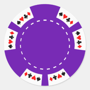 Lila Poker-und Spiel-Chip Runder Aufkleber