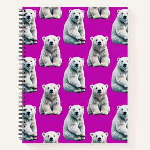 Lila Polarbär-Musterdesign Notizbuch