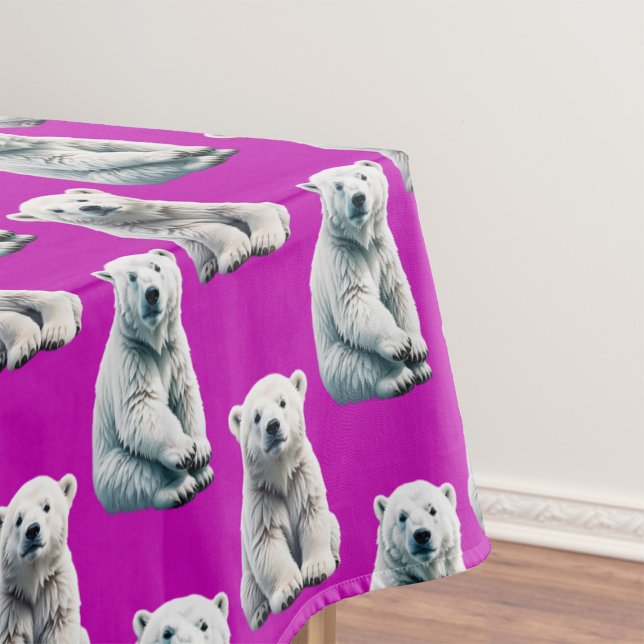 Lila Polarbär-Musterdesign  Tischdecke (Von Creator hochgeladen)