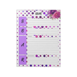 Lila Polka-Dosen (floral) _ SBAR Temp Notizblock