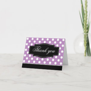 Lila Polka Dot Black Frame Dankeschön Karte