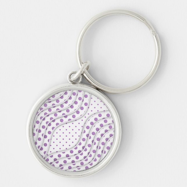 Lila Polka Dot Design Schlüsselanhänger (Vorne)