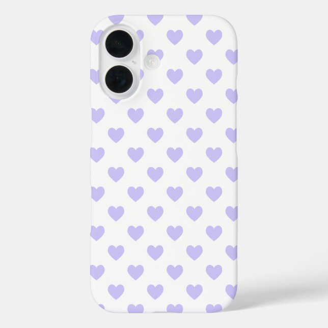 Lila Polka Dot Hearts Case-Mate iPhone Hülle (Rückseite)