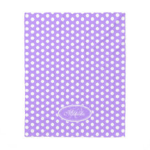 Lila Polka-Dot-individuelle Name-Decke
