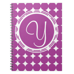 Lila Polka Dot Monogramm Notizblock