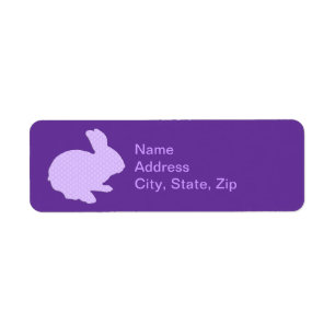 Lila Polka Dot Silhouette Bunny Address Labels