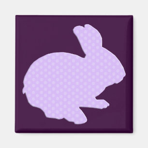 Lila Polka Dot Silhouette Osterfest Magnet