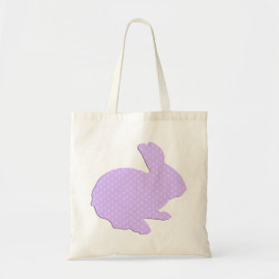 Lila Polka Dot Silhouette Ostern Bunny Toag Tragetasche