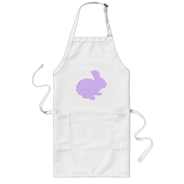 Lila Polka Dot Silhouette Ostern Sonnige Schürze (Vorne)