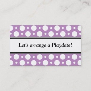 Lila Polka Dots Business Cards Telefonnummerkarte