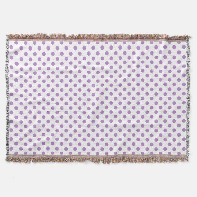 Lila Polka Dots Circles Decke (Vorderseite)