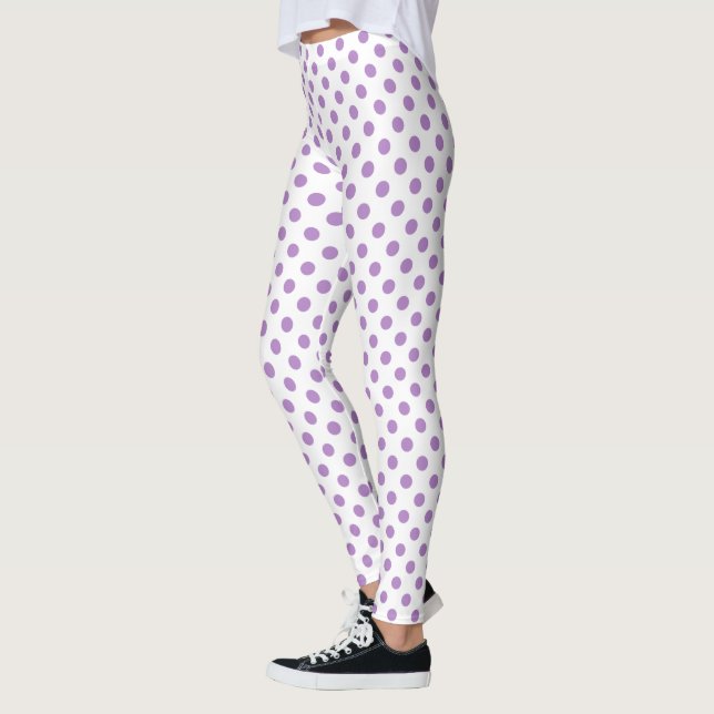 Lila Polka Dots Circles Leggings (Links)