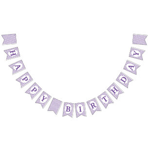 Lila Polka dots Happy Birthday Wimpelkette
