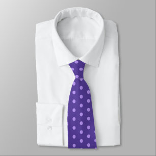 Lila Polka Dots. Mens Neck Tie Krawatte