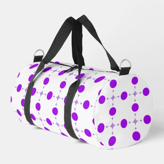 Lila Polka Dots, Polka Dot Pattern, Dots, Dotter Duffle Bag (Linke Seite)