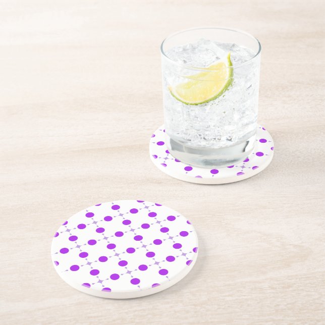 Lila Polka Dots, Polka Dot Pattern, Dots, Dotter Getränkeuntersetzer (Seite)