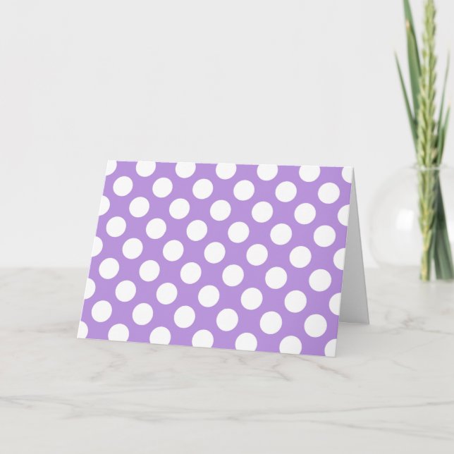 Lila Polka Dots, Polka Dot Pattern, Dots, Dotter Karte (Vorderseite)
