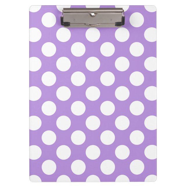 Lila Polka Dots, Polka Dot Pattern, Dots, Dotter Klemmbrett (Vorderseite)