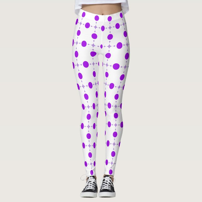 Lila Polka Dots, Polka Dot Pattern, Dots, Dotter Leggings (Vorderseite)