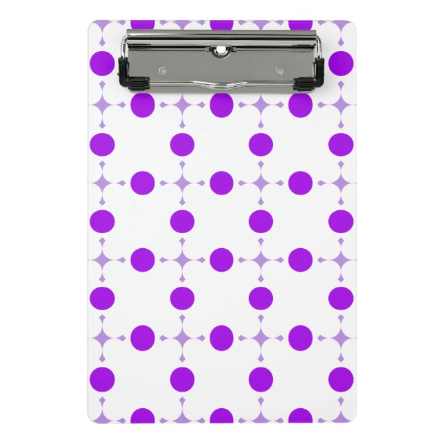 Lila Polka Dots, Polka Dot Pattern, Dots, Dotter Mini Klemmbrett (Vorderseite)