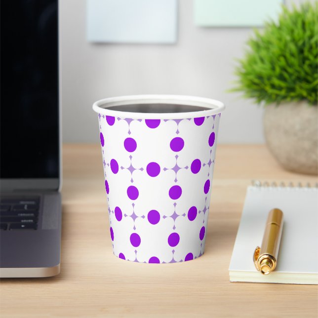 Lila Polka Dots, Polka Dot Pattern, Dots, Dotter Pappbecher (InSitu)