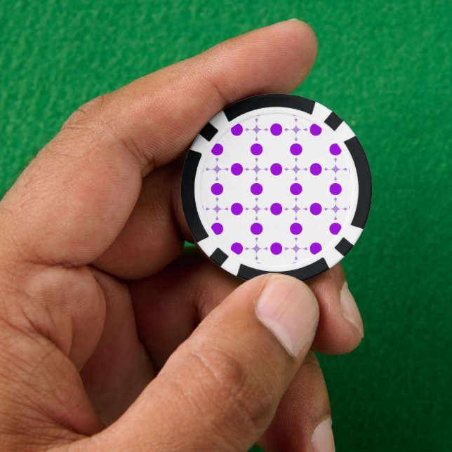 Lila Polka Dots, Polka Dot Pattern, Dots, Dotter Pokerchips (Hand)