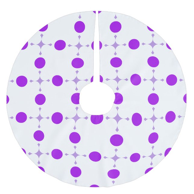 Lila Polka Dots, Polka Dot Pattern, Dots, Dotter Polyester Weihnachtsbaumdecke (Vorderseite)